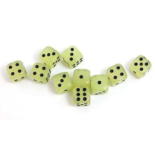 Smartdealspro 10-Pack D6 Six Sided Glow in The Dark Dice Die for DND, MTG, RPG, Tenzi, Farkle, Yahtzee, Bunco, Teaching Math, Table Board Game - Image 3