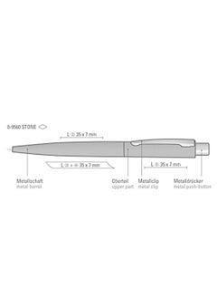 Uma Retractable Metal Ballpoint Pen With Stone Look And Touch From UMA Made In Germany Light Grey  - Image 3