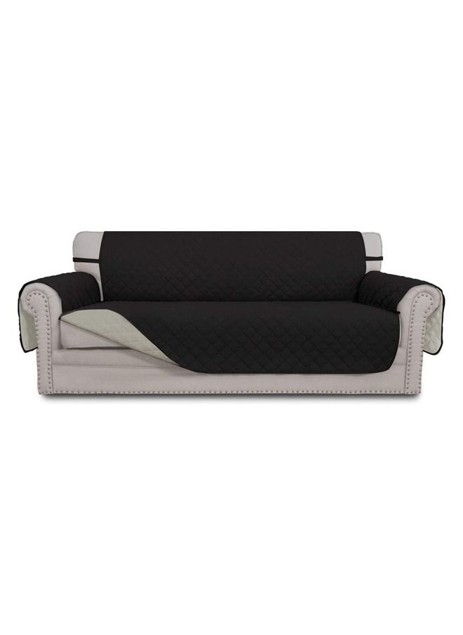 Generic - Easy-Going Sofa Slipcover Reversible Sofa Cover Water Resistant Couch Cover with Foam Sticks Elastic Straps Furniture Protector for Pets Kids Children Dog Cat (Sofa, Black) - Image 1