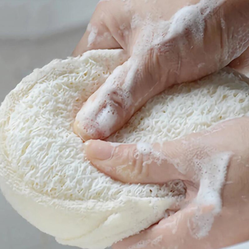 Exfoliating Loofah Sponge Pad: 1 Pcs Beige Antibacterial Hygienic Pad - Rich Lather Dead Skin Remover Full-Body Cleansing Sponge for Bathroom Daily Use - Image 2
