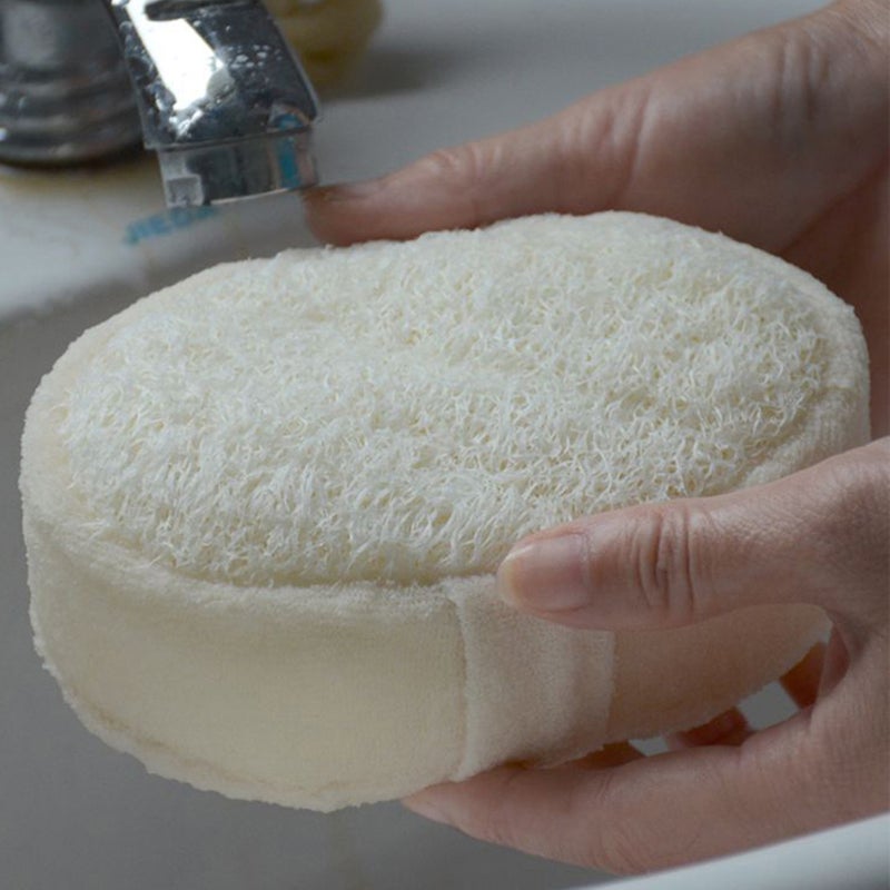 Exfoliating Loofah Sponge Pad: 1 Pcs Beige Antibacterial Hygienic Pad - Rich Lather Dead Skin Remover Full-Body Cleansing Sponge for Bathroom Daily Use - Image 5