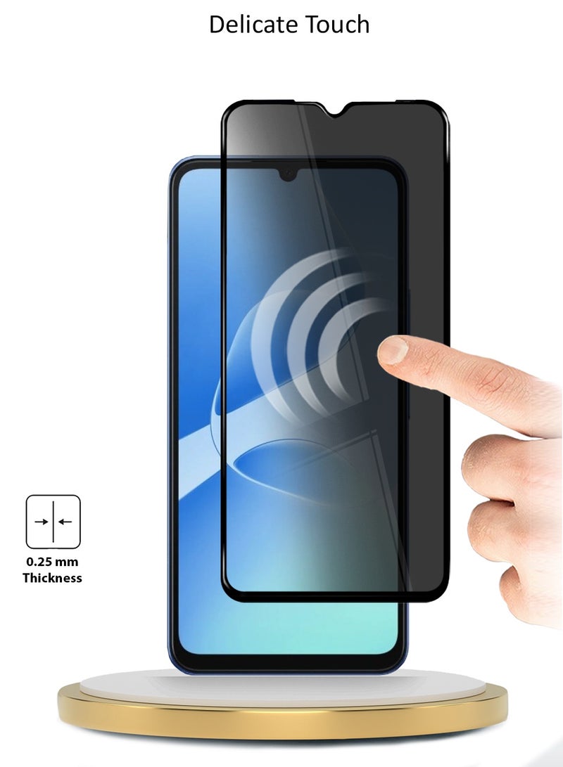 Wtech Infinix Hot 60 5G 2025 Premium E2E Series Privacy Full Glue Full Cover Tempered Glass Screen Protector (MSGECP) - Clear/Black - Image 4