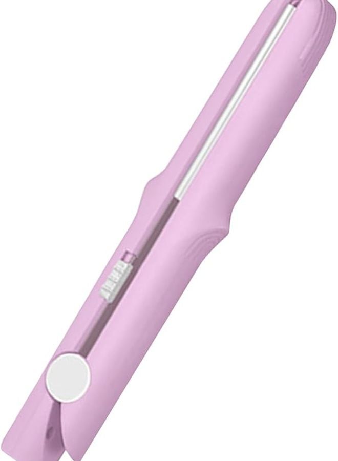 Light Pink 2 In 1 Mini Flat Iron Fast Heating 20W Hair Straightener For Travel Overnight Sleep - Image 1