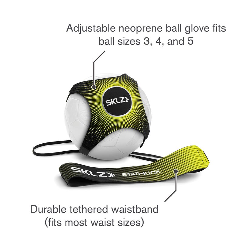 SKLZ Star-Kick Hands-Free Adjustable Solo Soccer Trainer - Fits Ball Sizes 3, 4, and 5 (Volt) - Image 2