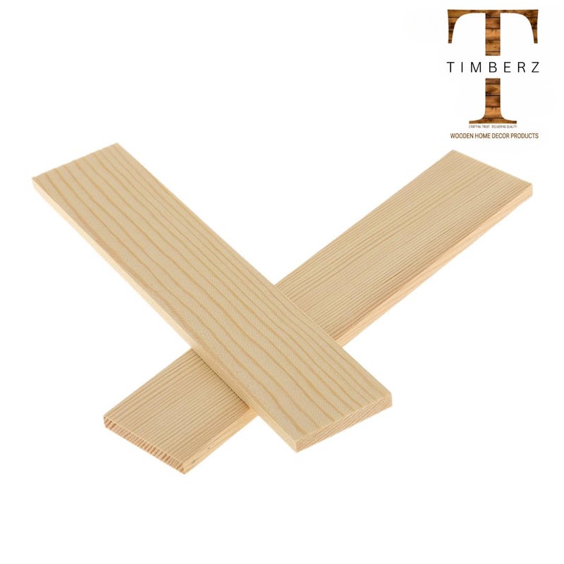 Timberz ألواح خشب الصنوبر الطبيعية | 10 قطع من ألواح خشب الصنوبر المستطيلة الطبيعية للفنون والحرف - 20 سم لوح خشب صنوبر مستطيل - Image 2