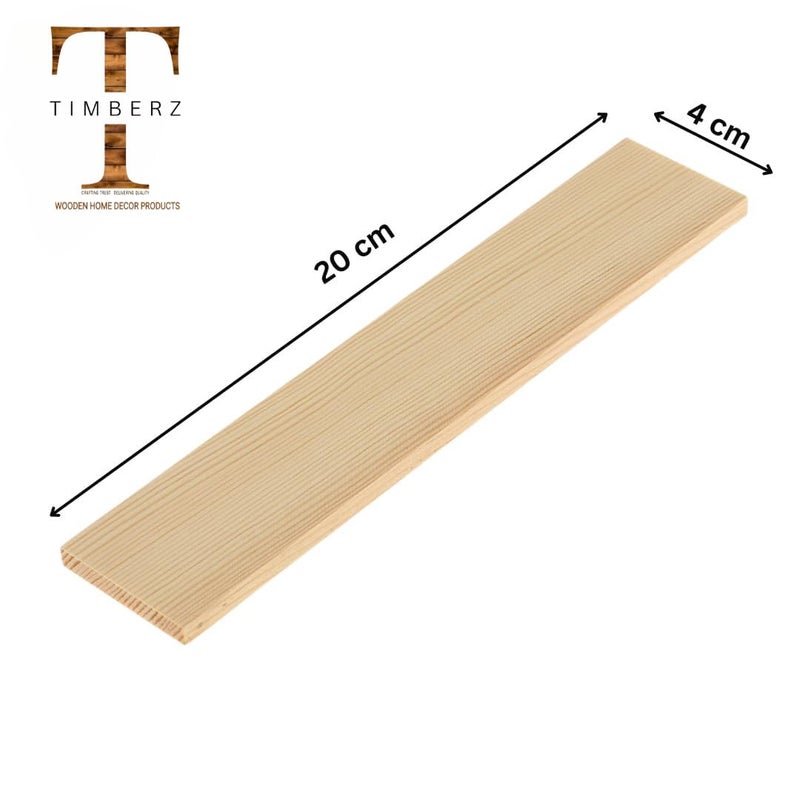 Timberz ألواح خشب الصنوبر الطبيعية | 10 قطع من ألواح خشب الصنوبر المستطيلة الطبيعية للفنون والحرف - 20 سم لوح خشب صنوبر مستطيل - Image 3
