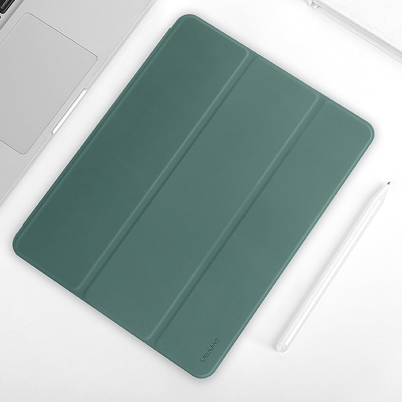 Usams For Ipad Pro 12.9 (2020) Us-Bh589 Winto Series Pu + Tpu Horizontal Flip Leather Tablet Case With Holder & Sleep / Wake-Up Function & Pen Slot(Green) - Image 1