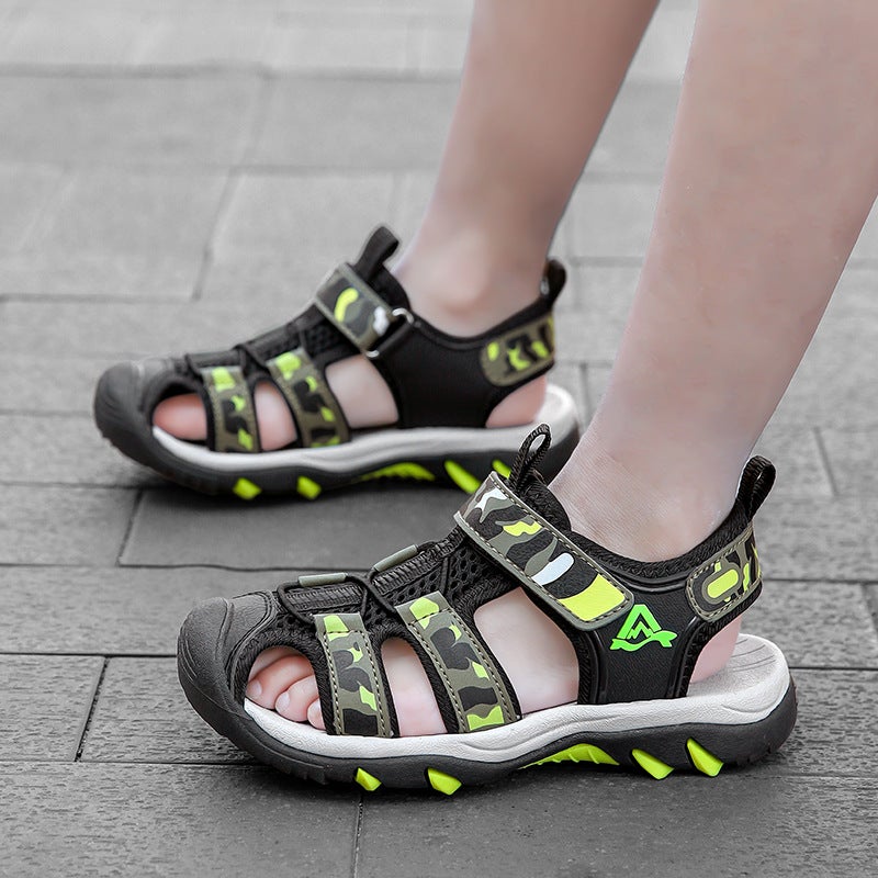 Children'S Beach Shoes Sandals Summer Style Breathable And Wear-Resistant Toe-Cap Sandals Boys Soft Sole Non-Slip Outdoor - Image 5