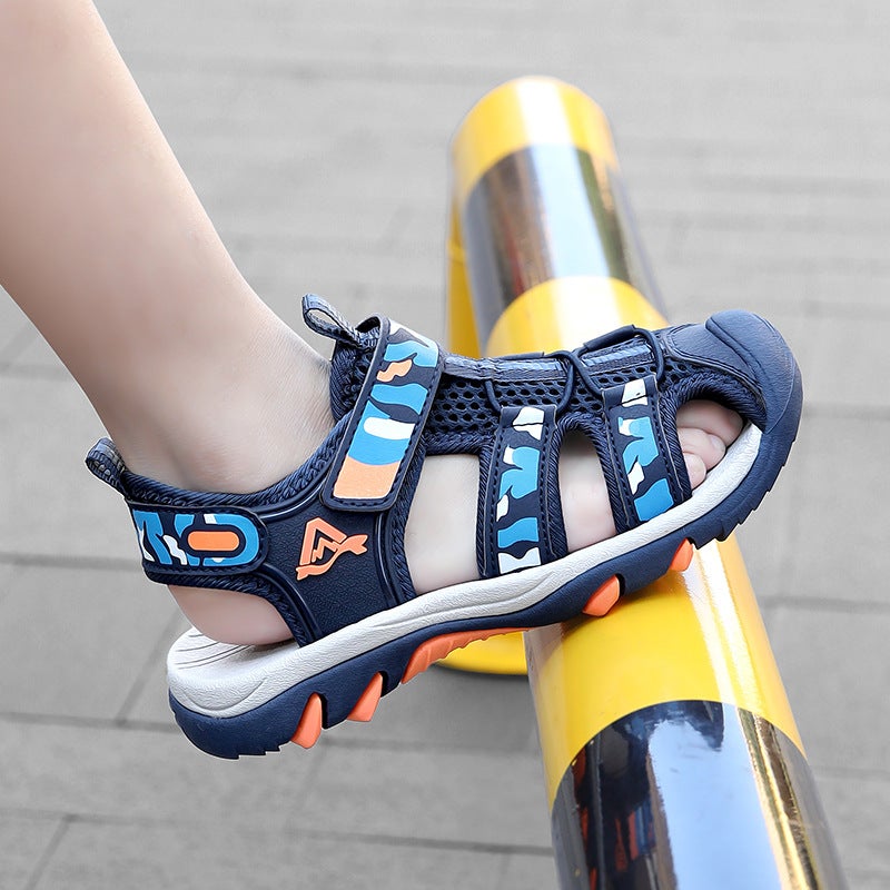 Children'S Beach Shoes Sandals Summer Style Breathable And Wear-Resistant Toe-Cap Sandals Boys Soft Sole Non-Slip Outdoor - Image 3