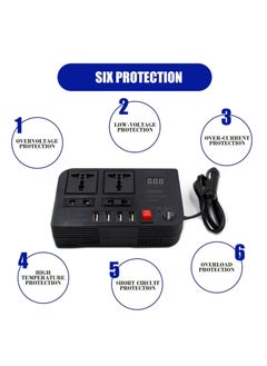 BYGD 300W Car Power Inverter With 4 USB Socket Auto Charger Converter DC 12V To AC 220V Fast Charging Part  - Image 4