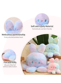 Excefore Cute Octopus Bunny Plush Toys, Reversible Octopus Plushie Bunny Stuffed Animal, Stuffed Animals Toys Dolls, Soft Stuffed Animal Octopus Rabbit Plushies Doll for Girls Boys  - Image 3