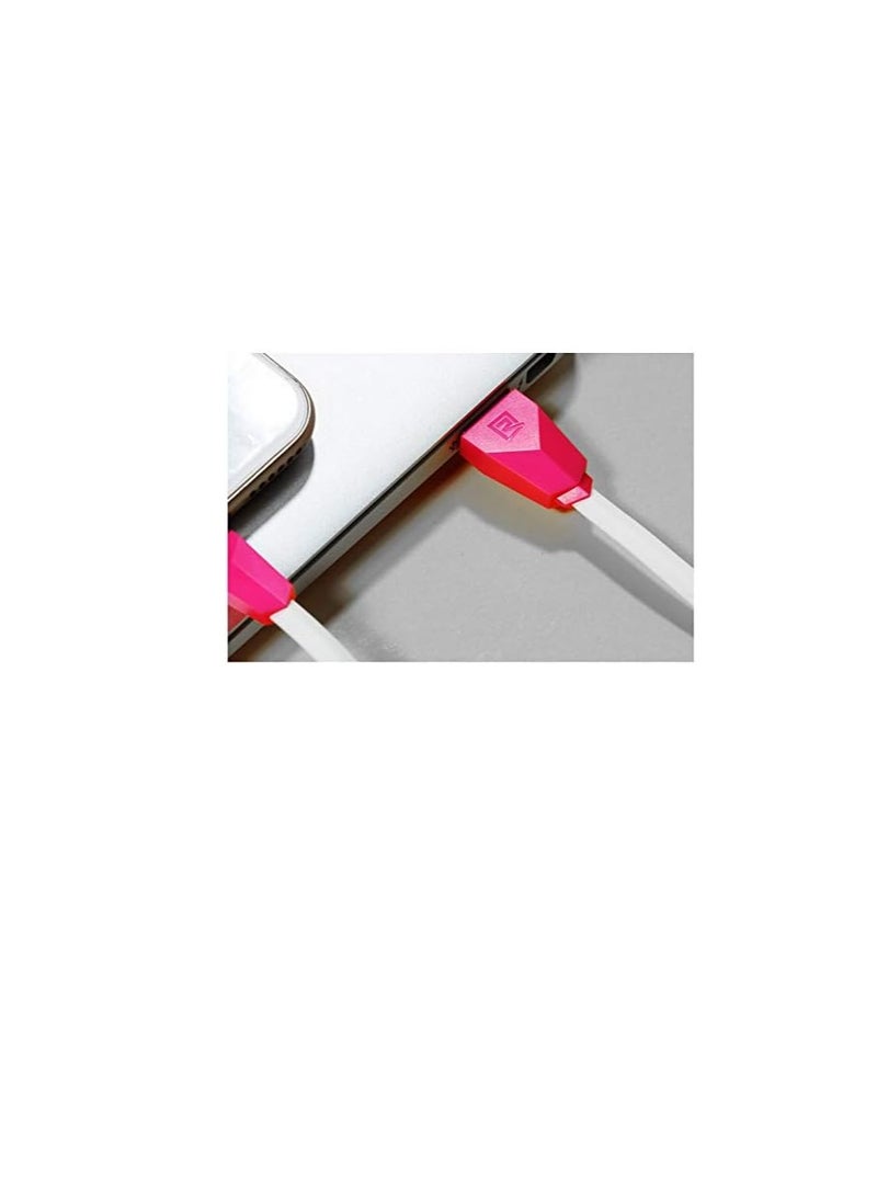 ريماكس كابل بيانات سلسلة Alien كابل بيانات Micro-USB لشحن الهاتف المحمول، كابل بيانات متين يعمل بنظام Android بطول 1 متر RC-030m، وردي - Image 3