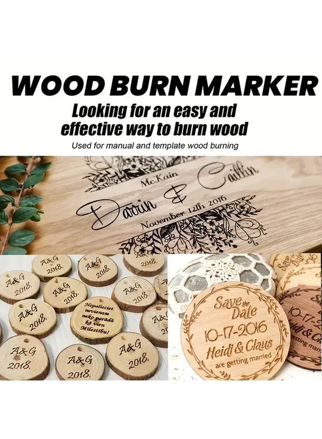 3 Pack White Non Electric Wood Burning Markers Sharp Tip Pyrography Pens - Image 5