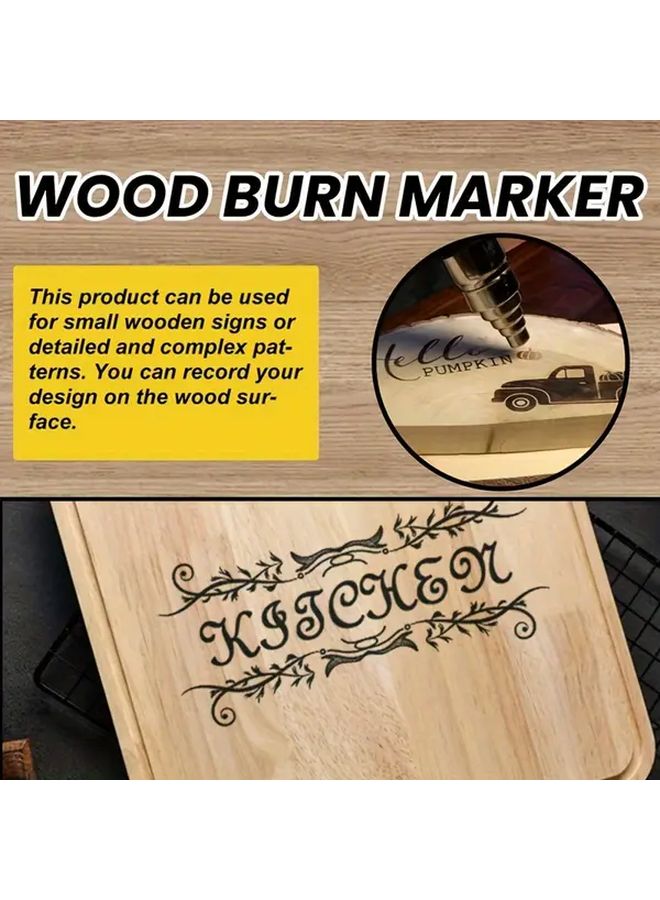 3 Pack White Non Electric Wood Burning Markers Sharp Tip Pyrography Pens - Image 4