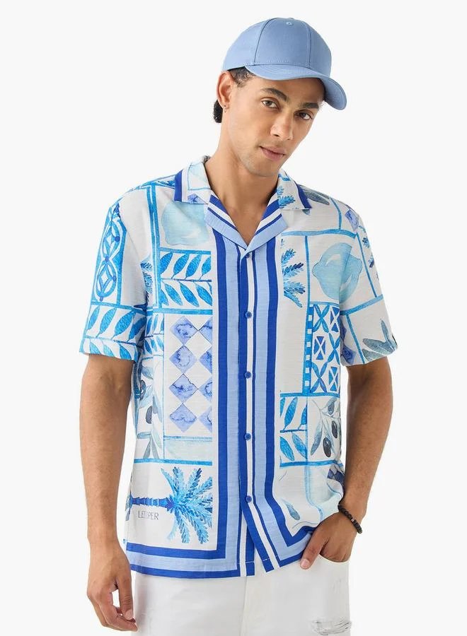Lee Cooper All-Over Print Camp Collar Shirt