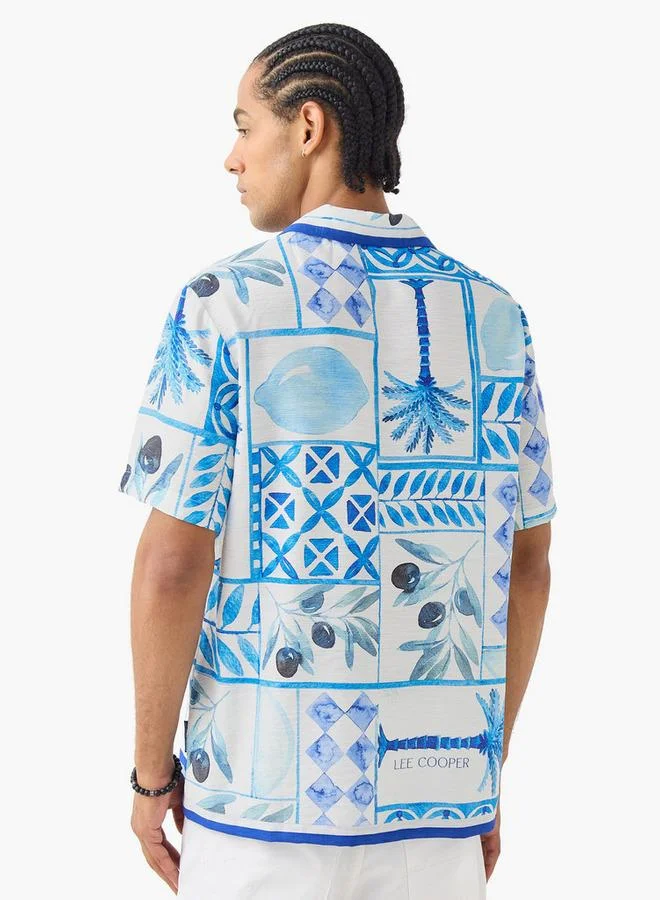 Lee Cooper  Lee Cooper All-Over Print Camp Collar Shirt for Men | Best Price UAE