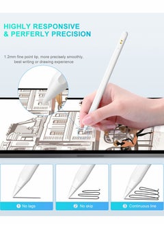 Excefore Stylus Pens for iPad 2018-2022, Rechargeable Touch Screen Pen for iPad with Tilt Sensitivity, Magnetic Attach Stylus Pencil with Charging Case for iPad Pro Air Mini  - Image 5