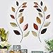 Asense Tree Leaf Metal Wall Art Sculptures Home Decor Life Decoration Set of 2 - Image 2