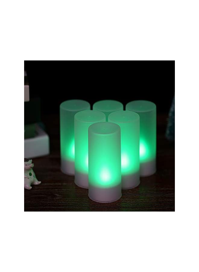 The Bros مجموعة من 6 شموع LED ملونة قابلة لإعادة الشحن مع تحكم عن بعد وأكواب مصقولة وقاعدة شحن للحفلات والمناسبات والأعراس - Image 3