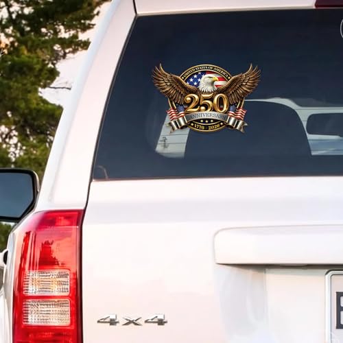 KATINAT 2pcs 250th Anniversary USA Car Decal Sticker, USA Patriotic 4th of July 1776–2026 Vinyl for Car, Truck, Window, Laptop, 250 Years American Independence Bumper Stickers - Image 4
