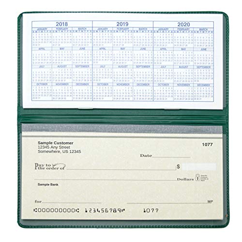 CAROUSELCHECKS Forest Green Vinyl Checkbook Cover, Top Tear Personal Vinyl Checkbook Cover - Image 2