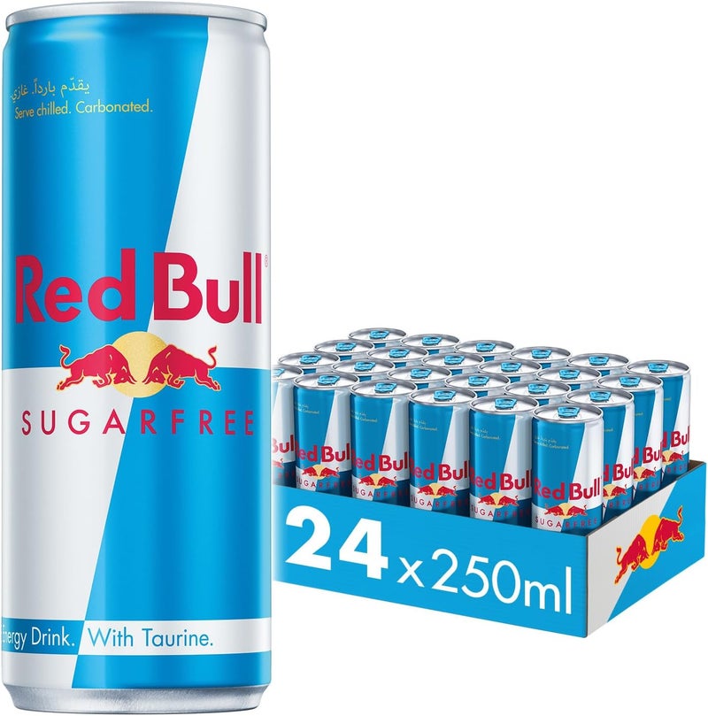 Red Bull Energy Drink, Sugar Free, 250 ml (24 Pack) - Image 1