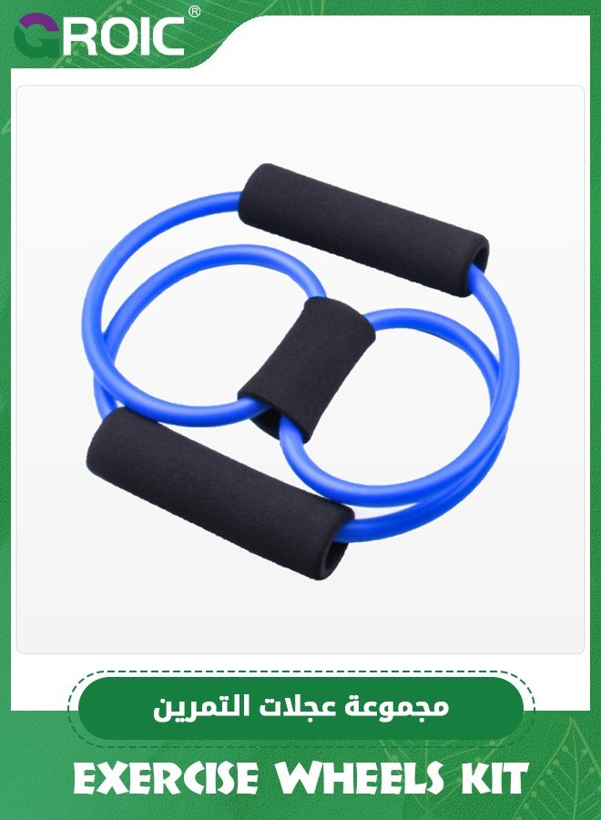 GROIC مجموعة عجلات آب رولرز، مجموعة أسطوانة البطن لتدريب القوة الأساسية لعجلة التمرين مع شريط دفع لأعلى، وحصيرة للركبة، وحبل القفز ومقبض اليد، وبكرات تدريب عضلات البطن، ومعدات اللياقة البدنية المنزلية - Image 5