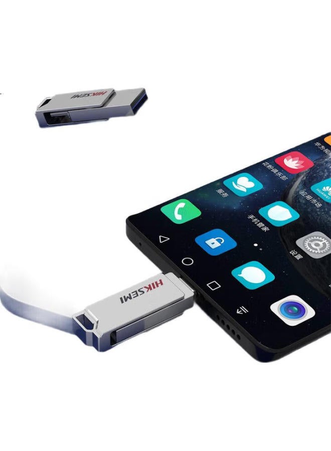 HIKVISION Hikvision 64Gb Type-C Usb3.2 Dual-Interface Mini Flash Drive X327C, Read Speed 200Mb/S, Compatible With Huawei, Xiaomi, Apple Phones And Computers, High-Speed Portable Drive - Image 2