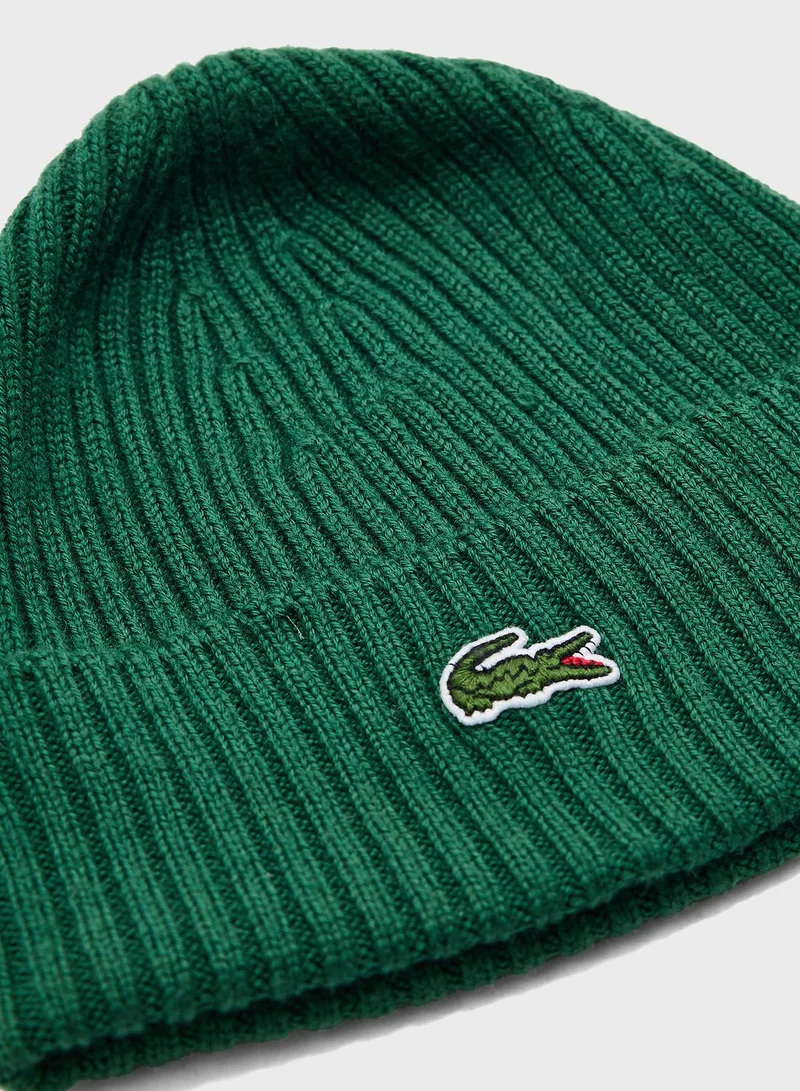 LACOSTE Logo Printed Knitted Cap