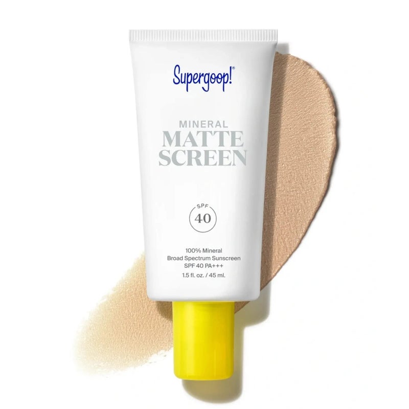Supergoop! Mineral Mattescreen (SPF 40) - 45 mL - Mineral, Oil-Free Broad Spectrum Sunscreen - Smooths Skinâ€™s Appearance, Minimizes Pores & Controls Shine - Water & Sweat Resistant - Image 1