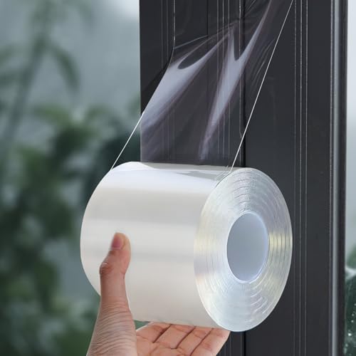 YINTTIAN Window Sealing Tape, Window AC Insulation Sealing Around Frame Draft, 3 inch X 33 FT, Blocker for Cold Heat Air, Waterproof Tape for Repair, Heavy Duty No Residue (Clear) - Image 1