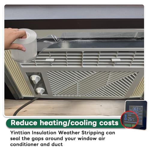 YINTTIAN Window Sealing Tape, Window AC Insulation Sealing Around Frame Draft, 3 inch X 33 FT, Blocker for Cold Heat Air, Waterproof Tape for Repair, Heavy Duty No Residue (Clear) - Image 3