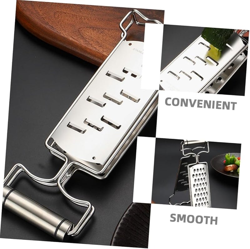 Stainless Steel Cheese Grater Vegetable Slicer With Anti Scald Clip Multipurpose Bowl Gripper - Image 4