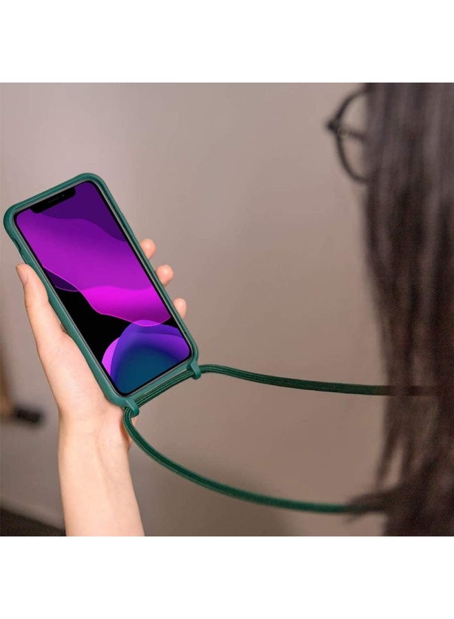 Crossbody Case Compatible With Samsung Galaxy A14 5G Shell With Adjustable Neck Cord Lanyard Strap Soft Silicone Red - Image 4