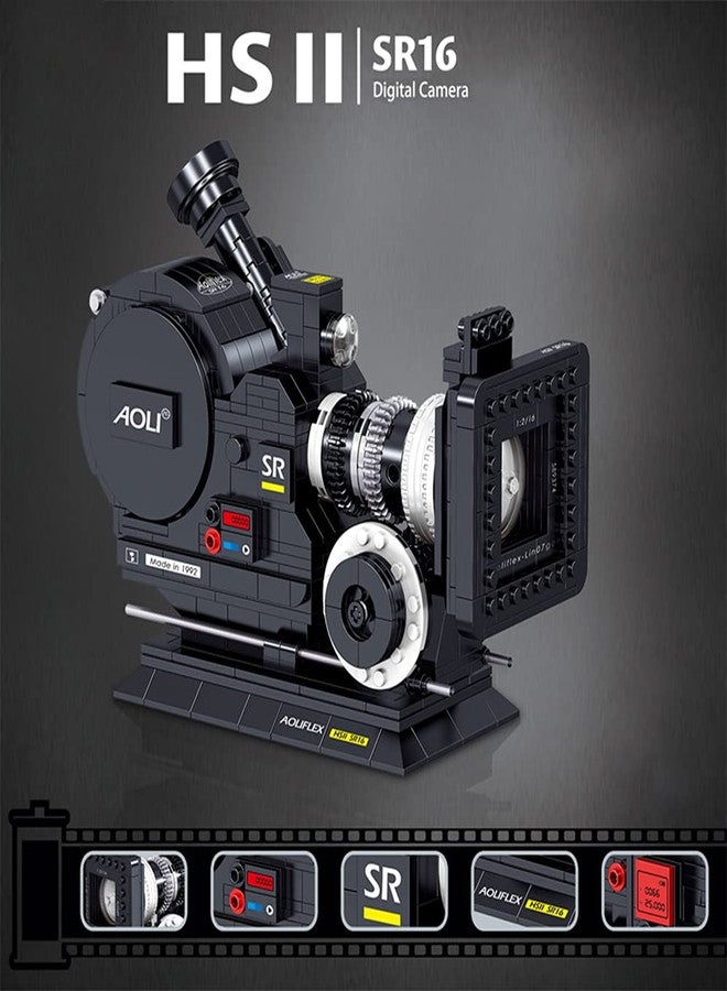 أن.سي كاميرا NC Uvini، ألعاب STEM DIY، مجموعة مكعبات بناء، أفضل هدية للبالغين والمراهقين، نموذج قابل للتجميع، كاميرا قديمة الطراز قابلة للبناء، 608 قطعة - Image 2