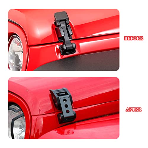 Brangstak Stainless Steel Latch Hood Capture Kit for 2007-2018 Jeep Wrangler JK JKU and 2018-2022 Jeep Wrangler JLJLU Gladiator 2-Door and 4-Door (Black) - Image 4