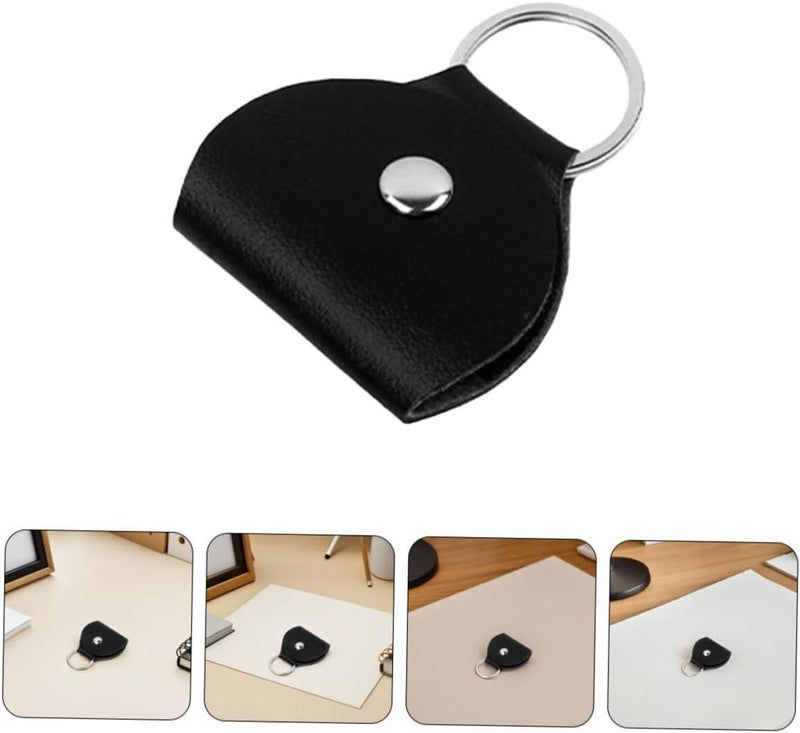 Abaodam Pu Leather Guitar Pick Holder Case with Keyring, 8pcs Plectrum Storage Organizer Bag for Guitarists, Compact Portable Pick Holder for Travel and Daily Use - Image 4