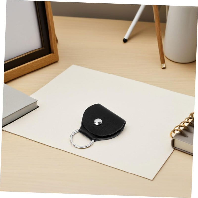 Abaodam Pu Leather Guitar Pick Holder Case with Keyring, 8pcs Plectrum Storage Organizer Bag for Guitarists, Compact Portable Pick Holder for Travel and Daily Use - Image 2