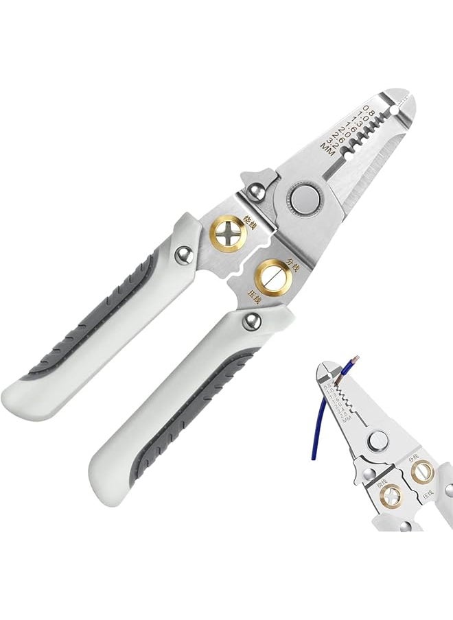 PROMASS promass Special Wire Stripper for Electrician, 6 in 1 Multifunction Wire Pliers Tool for Electric Cable Stripping Cutting Cable Stripper and Crimping  - Image 1