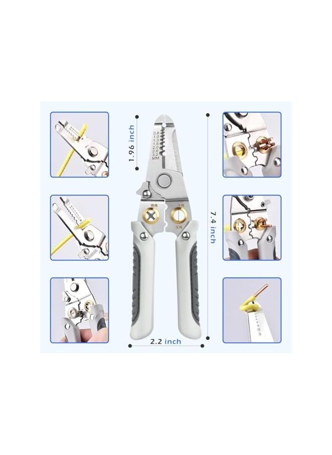 PROMASS promass Special Wire Stripper for Electrician, 6 in 1 Multifunction Wire Pliers Tool for Electric Cable Stripping Cutting Cable Stripper and Crimping  - Image 5