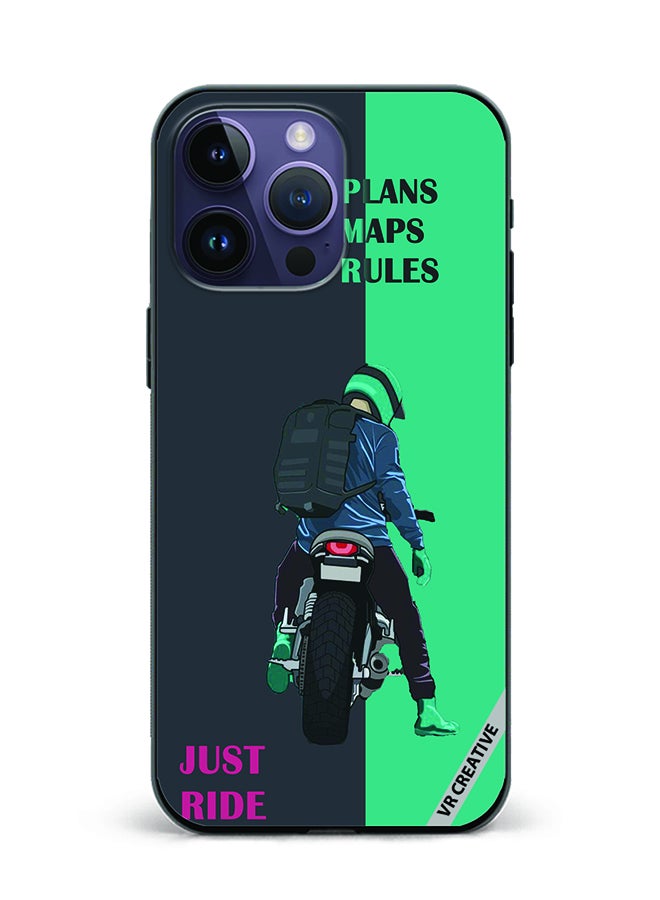 VR CREATIVE Protective Case Cover For Apple iPhone 15 Pro Max Just Ride Design Multicolour - Image 1