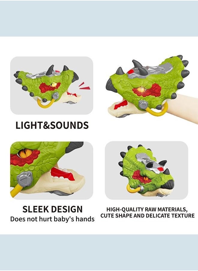 MIXDE Dinosaur Hand Puppets Dinosaur Toys Animal Head with Roaring Sound and Light Realistic Dino Toys Gift  - Image 4