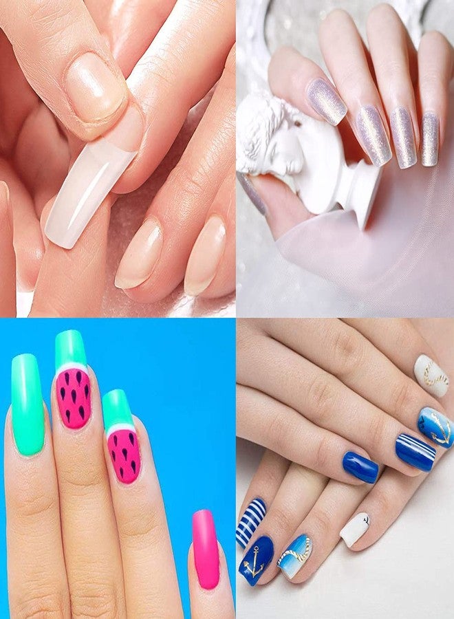 UB Acrylic Nail Tips 500pcs Natural and 500pcs Clear Half Cover Artificial Natural French False Nails 10 Sizes with Box for Salons and Home DIY - Image 3