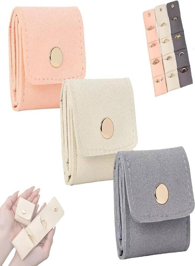CRENTROVA 3 Pack Mini Jewelry Organizer, Travel Jewelry Case, Foldable Multifunctional Travel Jewelrys Pouch for Earrings, Necklaces, Rings, Chain Bracelets, Brooches - Image 1