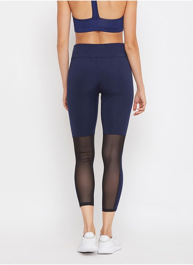 Clovia - Clovia Activewear Ankle Length Tights in Navy - Image 1