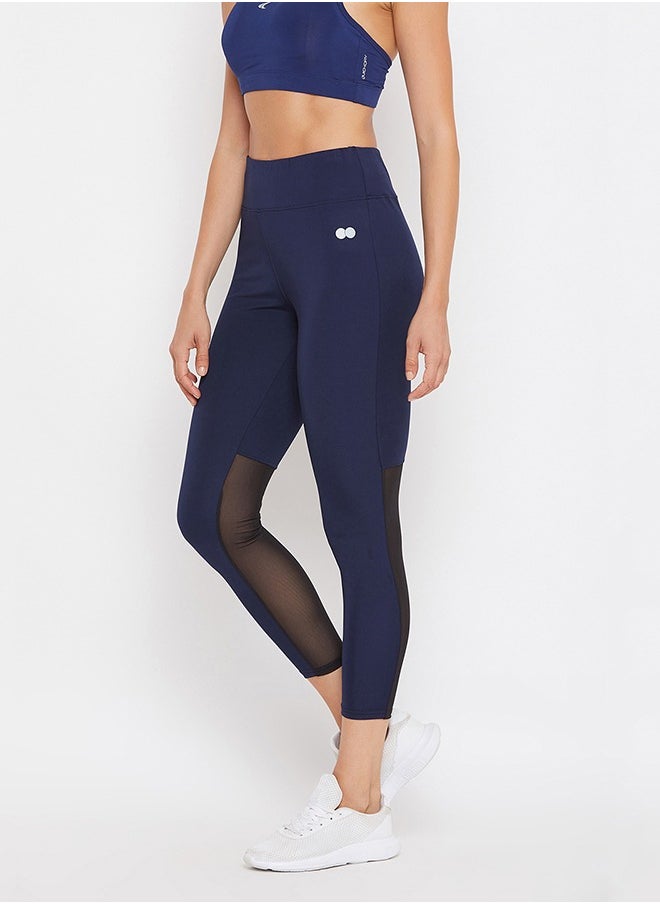 Clovia - Clovia Activewear Ankle Length Tights in Navy - Image 1