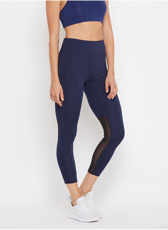 Clovia - Clovia Activewear Ankle Length Tights in Navy - Image 1