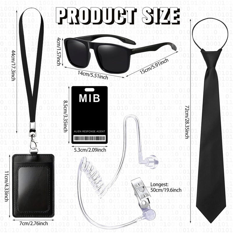 Horolam MIB Agent Costume Accessories, Secret Service Costume Set Spy Costume Accessories for Men Women Kids for Cosplay (Agent) - Image 2