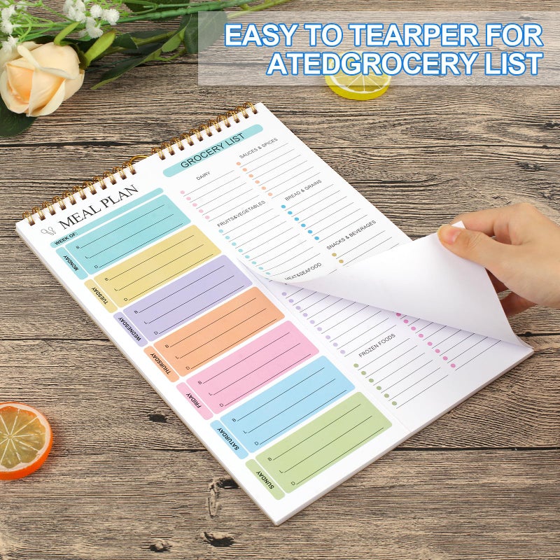 Joyberg Meal Planner Notebook 8.5x11â€, 50 Sheets Magnetic, Double Helix Meal & Grocery List, Wall-Mountable Menu Planner for Daily & Weekly Plan - Image 5