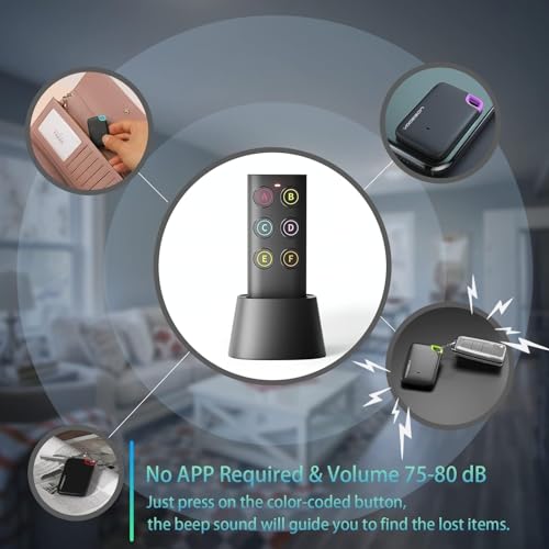 Vodeson Key Finder-Easy-to-use Anti-Loss Device with 6 Color-Coded Receivers and Rf Transmitter Remote Control Finder,Key Finder Locator with Sound - Remote Finder-Gift Design for Mom and Dad - Image 5